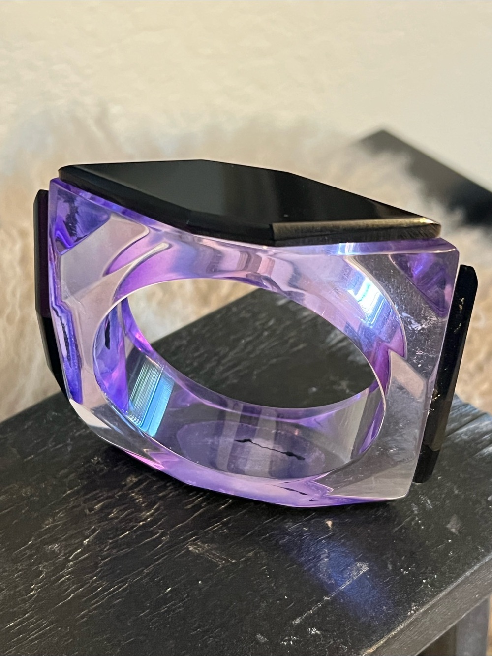 Purple Crystal-Style Bracelet made out of acrylic/resin retro style.